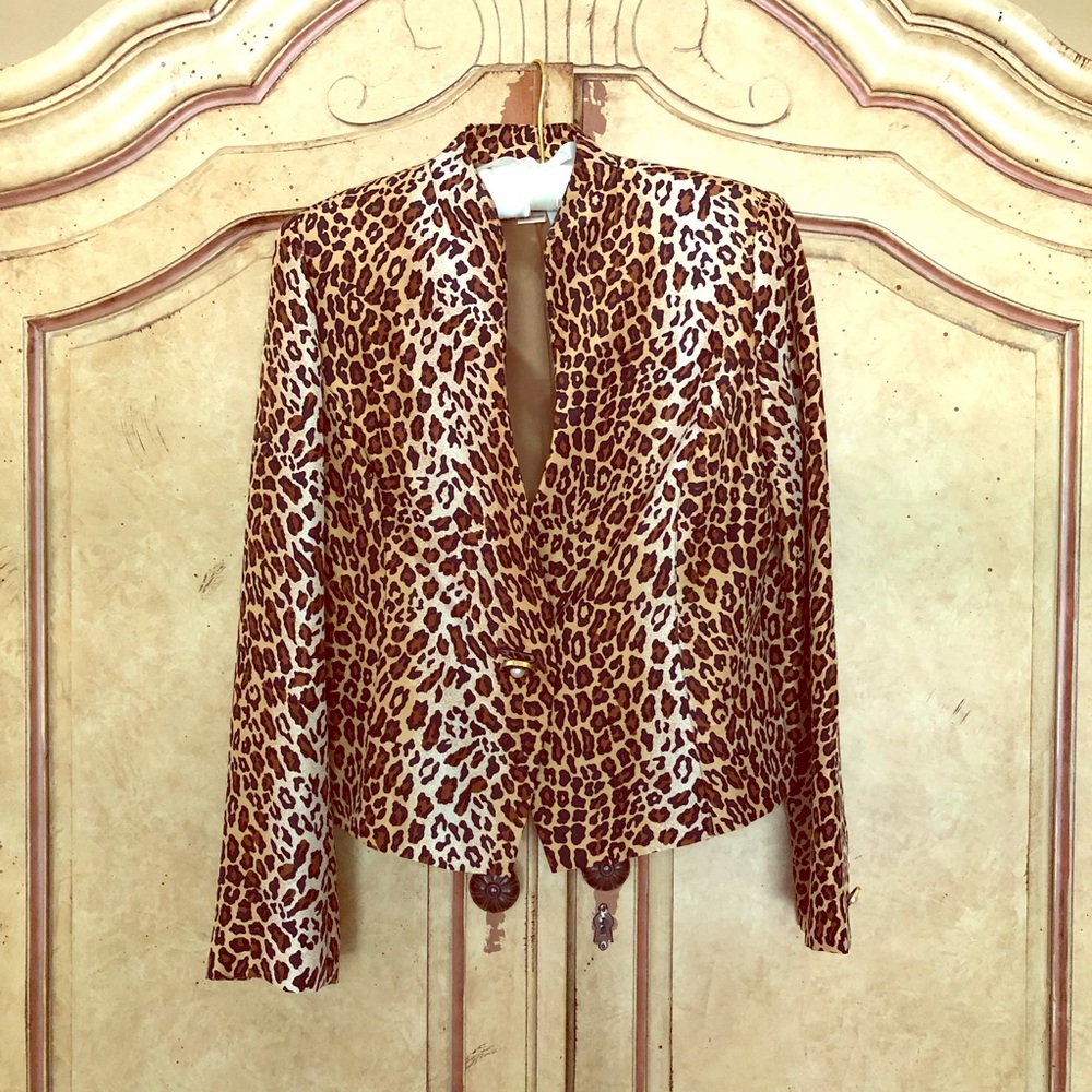 Patrick Christopher Leopard Print Blazer - image 1